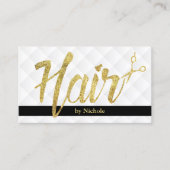 Haar Stylist Elegant Goud Script Modern Visitekaartje (Voorkant)