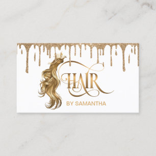 Haar Stylist Extension Wig Gold Moderne typografie Visitekaartje