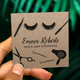 Haar Stylist & Eyelash Extensions Rustige Salon Vierkante Visitekaartje