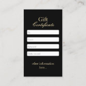 Haar Stylist  Floral Cadeaubon Kortingskaartje (Achterkant)