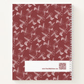 Haar Stylist Gereedschap Patroon Bourgogne Roze Wi Notitieboek (Achterkant)