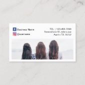 Haar Stylist Gold Scissor Elegant Custom Photo Visitekaartje (Achterkant)