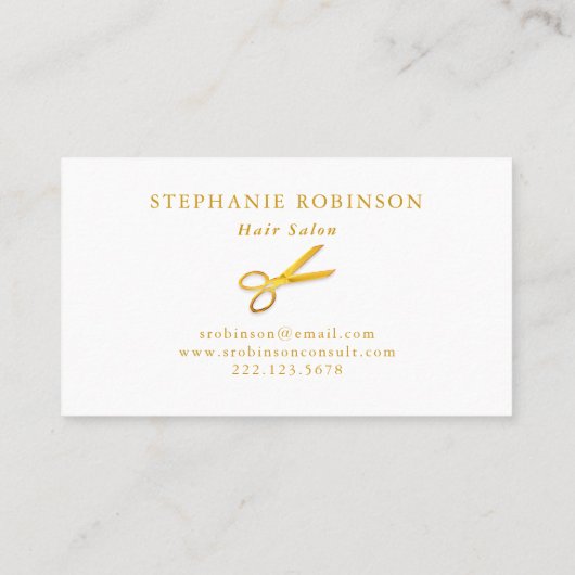 Haar Stylist Gold Scissors Barber Custom Visitekaartje (Achterkant)