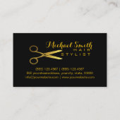 Haar Stylist Gold Scissors Script Salon #11 Visitekaartje (Achterkant)