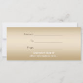 Haar Stylist Gold Script Salon Cadeaubonnen (Achterkant)