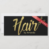 Haar Stylist Gold Script Salon Cadeaubonnen (Voorkant)