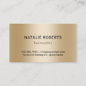 Haar Stylist Gold Script Salon Zwart Marmer Visitekaartje (Achterkant)