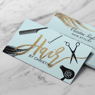 Haar Stylist Goud Typografie Beauty Salon Mint Visitekaartje