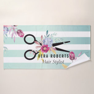 Haar Stylist Gouden Schaar Bloemen & Schoonheid Sa Badhanddoek