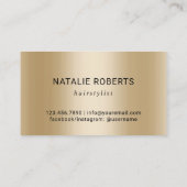 Haar Stylist Gouden Schaar Elegant Script Salon Visitekaartje (Achterkant)