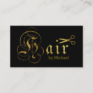 Haar Stylist Gouden Schaar Script Salon #2 Visitekaartje