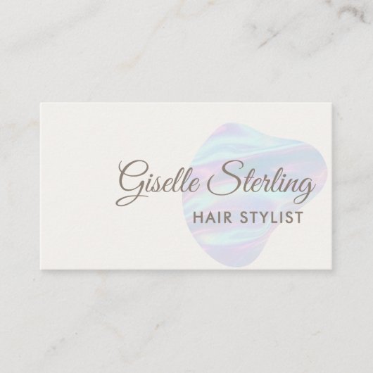 Haar Stylist Iridescent Pearl Opal Abstract Visitekaartje (Voorkant)