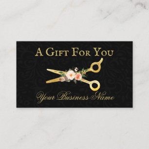 Haar Stylist Luxe Goud Damast Cadeaubon Visitekaartje