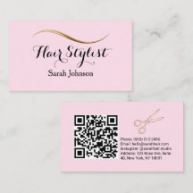 Haar Stylist Minimalistische Typografie Roze QR Co