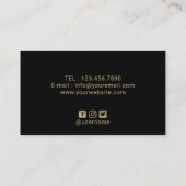 Haar Stylist Modern Gold Brush Stroke Salon Visitekaartje (Achterkant)