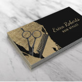 Haar Stylist Modern Gold Brush Stroke Salon Visitekaartje