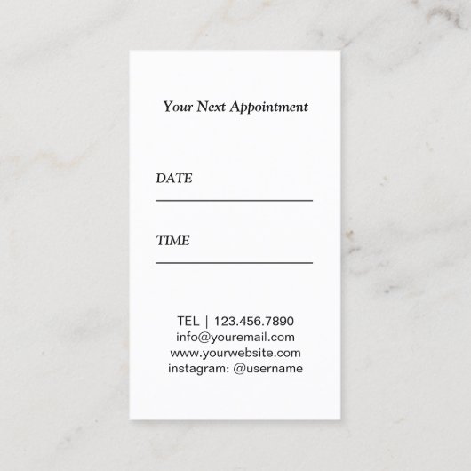 Haar Stylist Modern Scissor Pattern Appointment Afsprakenkaartje (Achterkant)