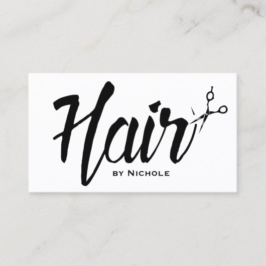 Haar Stylist Modern Script Salon Appointment Afsprakenkaartje (Voorkant)