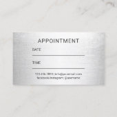 Haar Stylist Modern Silver 3D Script Appointment Afsprakenkaartje (Achterkant)