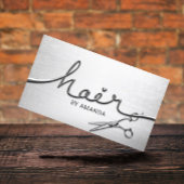 Haar Stylist Modern Silver 3D Script Appointment Afsprakenkaartje