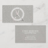 Haar Stylist Moderne Circle Silver Confetti Stippe Visitekaartje (Voorkant / Achterkant)