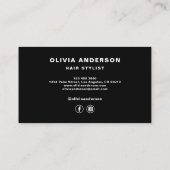 Haar Stylist Moderne Typografie Hot Pink Visitekaartje (Achterkant)