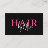 Haar Stylist Moderne Typografie Hot Pink Visitekaartje (Voorkant)