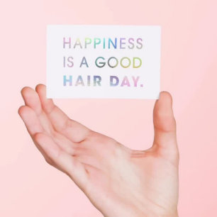 Haar Stylist Moderne Typografie Regenboog Folie Wi Visitekaartje