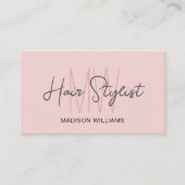 Haar Stylist Monogram Logo Blush Pink Visitekaartje (Voorkant)