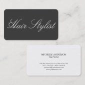 Haar Stylist Plain Simple Clean Grey Professional Visitekaartje (Voorkant / Achterkant)