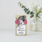 Haar Stylist Retro  Flower Visitekaartje (Staand voorkant)