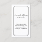 Haar Stylist Retro Scissor Monogram Logo Plain Visitekaartje (Achterkant)