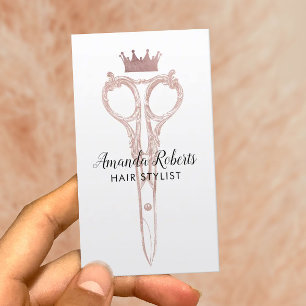 Haar Stylist Roos Gold Scissor & Crown Appointing Afsprakenkaartje