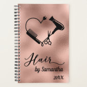 Haar Stylist Salon Business Roos Gouden Schaar Planner (Voorkant)