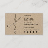 Haar Stylist Schaar Elegante Wildflower Kraft Visitekaartje (Achterkant)