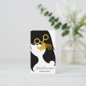 Haar Stylist Schaar Haar Logo Visitekaartje (Staand voorkant)