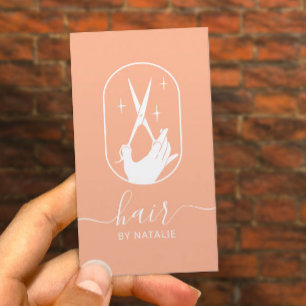 Haar Stylist Schaar & Hand Logo Salon Schattige Pe Visitekaartje