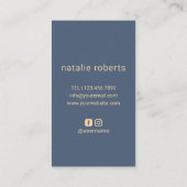 Haar Stylist Scissor & Hand Logo Blue Gold Visitekaartje (Achterkant)