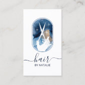 Haar Stylist Scissor & Hand Logo Salon Visitekaartje (Voorkant)