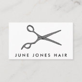 Haar Stylist Scissors Chic Line Drawing CUSTOM Bus Visitekaartje (Voorkant)