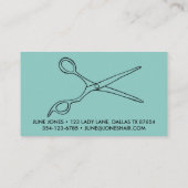 Haar Stylist Scissors Chic Line Drawing CUSTOM Visitekaartje (Achterkant)