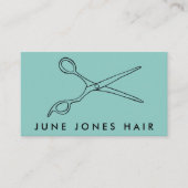 Haar Stylist Scissors Chic Line Drawing CUSTOM Visitekaartje (Voorkant)