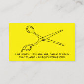 Haar Stylist Scissors Chic Line Drawing CUSTOM Visitekaartje (Achterkant)