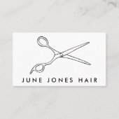 Haar Stylist Scissors Chic Line Drawing CUSTOM Visitekaartje (Voorkant)