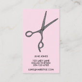 Haar Stylist Scissors Chic Minimal Line Art CUSTOM Visitekaartje (Achterkant)