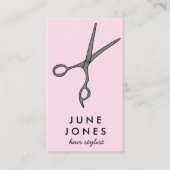 Haar Stylist Scissors Chic Minimal Line Art CUSTOM Visitekaartje (Voorkant)