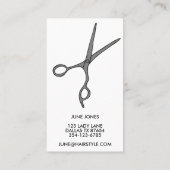 Haar Stylist Scissors Chic Minimal Line Art CUSTOM Visitekaartje (Achterkant)