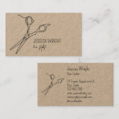Haar Stylist Scissors Chic Simple Line Art Visitekaartje (Voorkant / Achterkant)