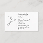 Haar Stylist Scissors Chic Simple Line Art Visitekaartje (Achterkant)