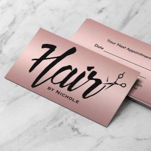 Haar Stylist Script Folie Roos Gold Appointment Afsprakenkaartje